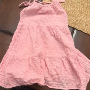 Cat & Jack Pink Toddler Gauze Dress with Tie Straps